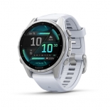 Garmin fenix 8 43mm AMOLED, ezst, fehr szilikon szjjal