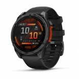 Garmin fenix 8 47mm AMOLED, s�t�tsz�rke, fekete szilikon sz�jjal