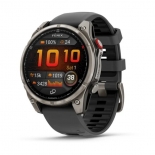 Garmin fenix 8 Pro 47mm AMOLED Sapphire Titanium grafit/fekete szilikon sz�jjal
